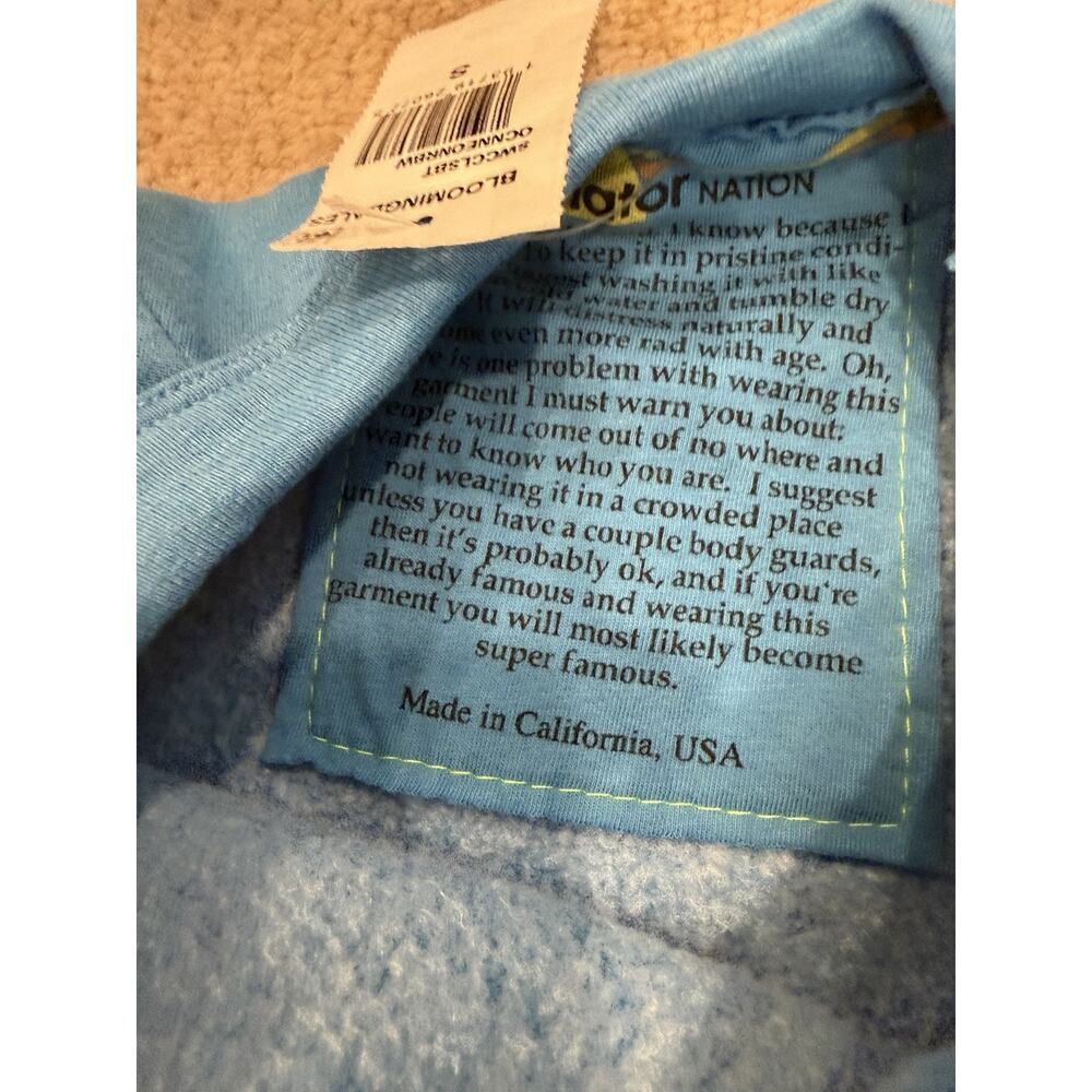 Aviator Nation Blue Crewneck Rainbow Stripe Cropped Sweatshirt Sz S NWT $220 - Picture 3 of 16